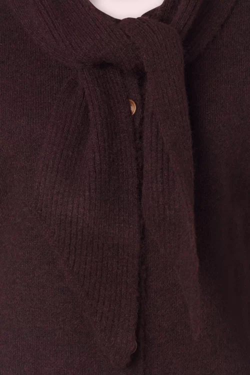 Banned Retro Posey Tie cardigan in bordeauxrood