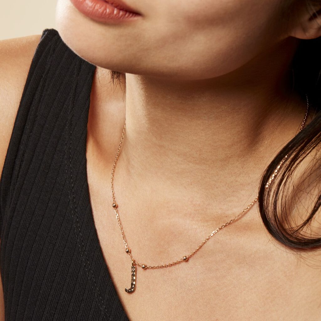 Collier Plaqué Or Jaune Lettra