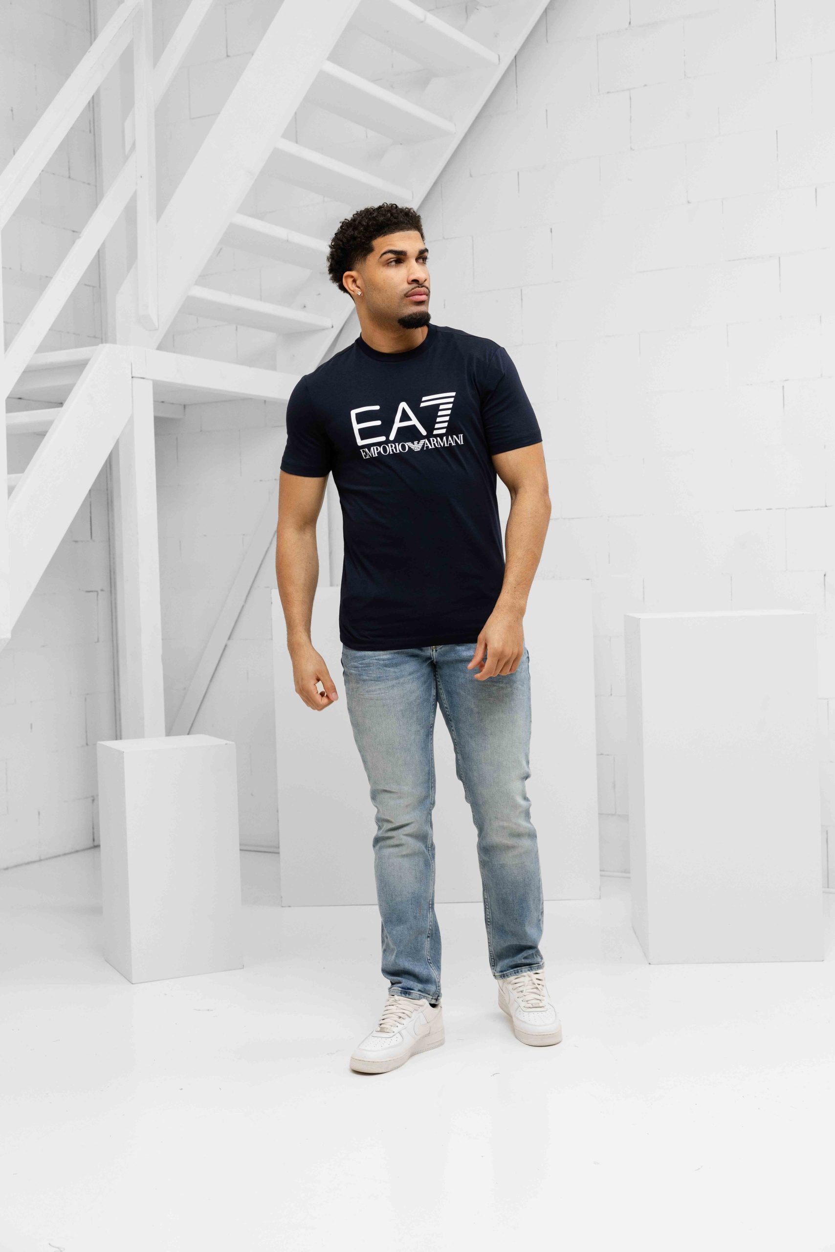 EA7 Emporio Armani 7M001412 T-Shirt Heren Donkerblauw