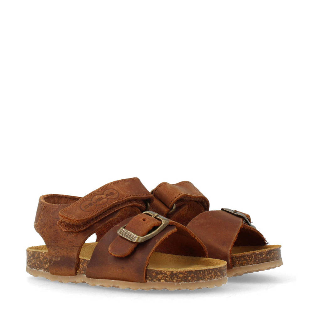 Develab leren sandalen cognac