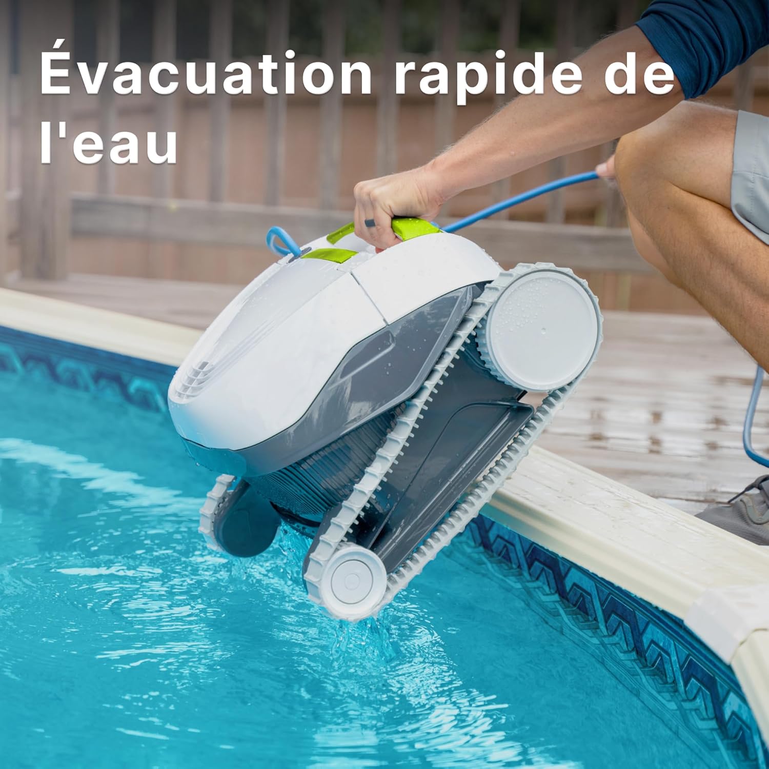 Dolphin T25 Robot Nettoyeur électrique avec Fil pour Piscine Hors-Sol Jusqu’à 10 m - Nettoyage Fond et parois - Système de Scan Intelligent