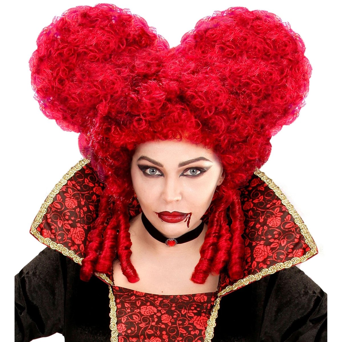 Halloween Pruik Rood Barok