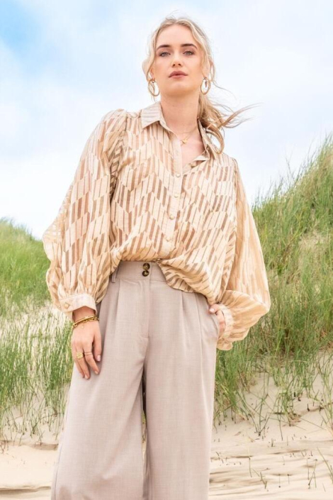 I-coni-K beige dames blouse