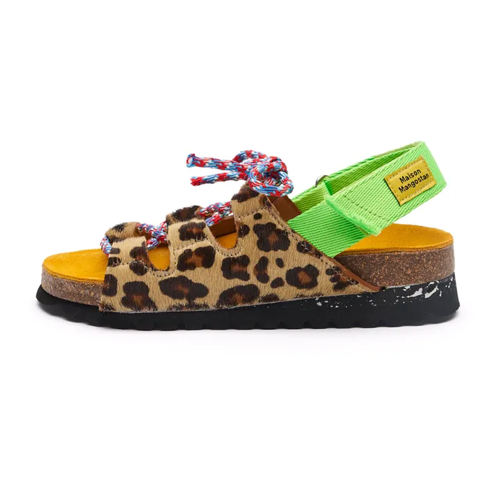 Maison Mangostan Sandales Chumbo Léopard | Beige