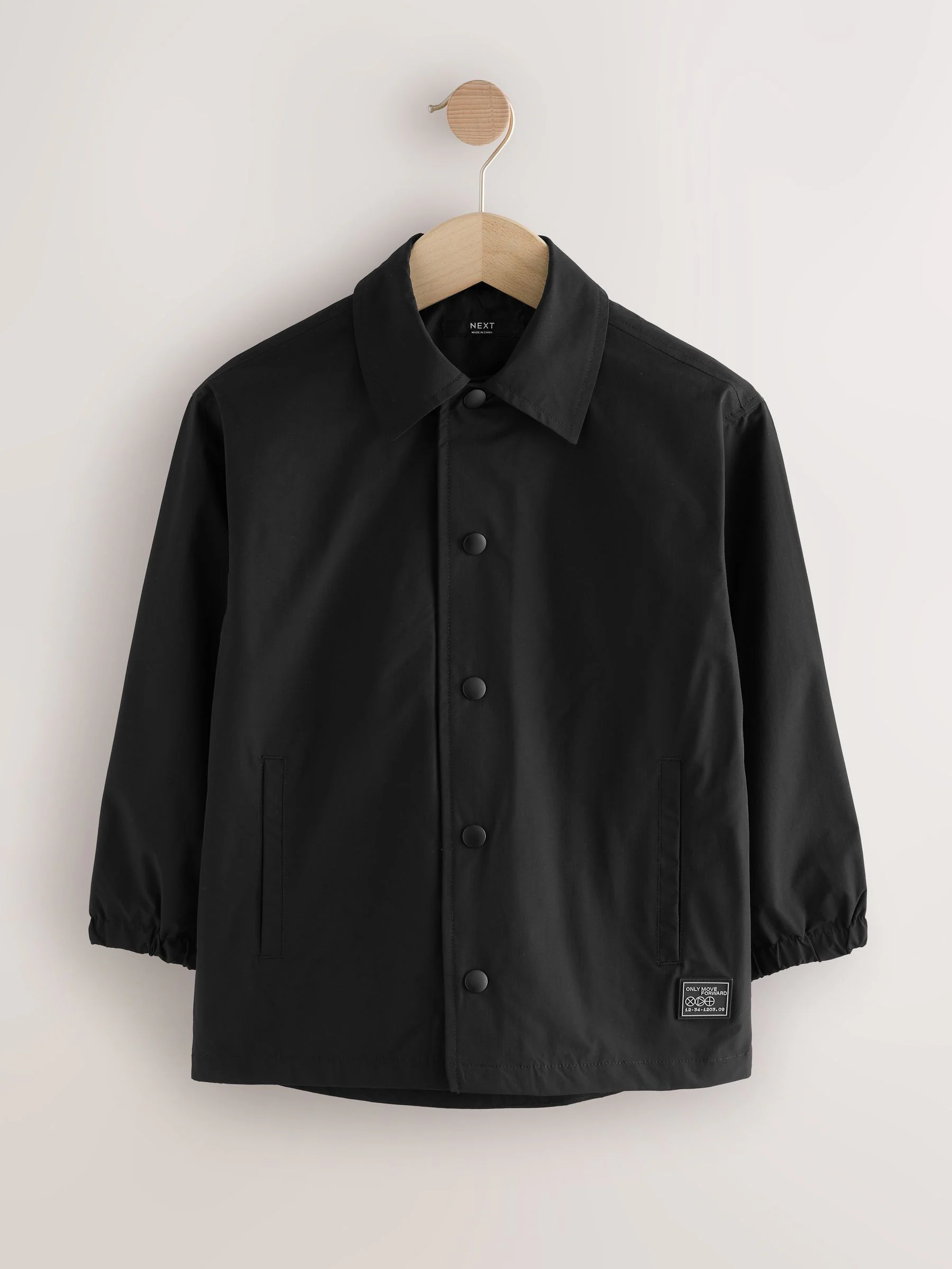 Zwart - Overshirt met drukknoopsluiting (3-16jr)