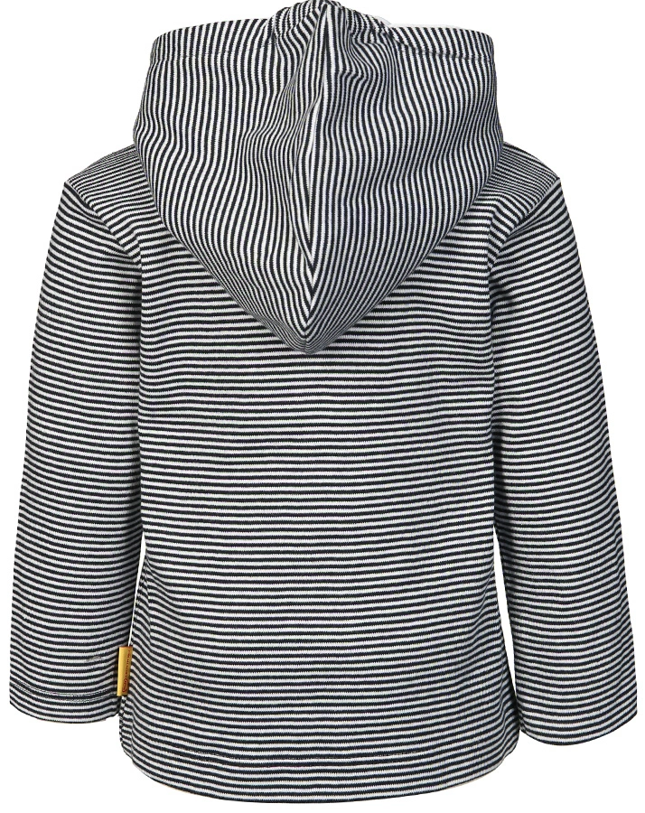 Kapuzenjacke BASIC geringelt in navy/weiß