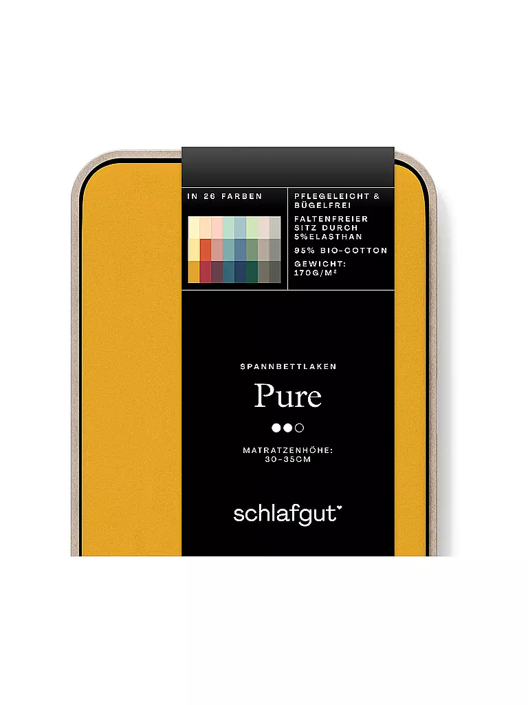SCHLAFGUT Jersey Spannleintuch PURE 140x200cm Yellow Deep L  gelb