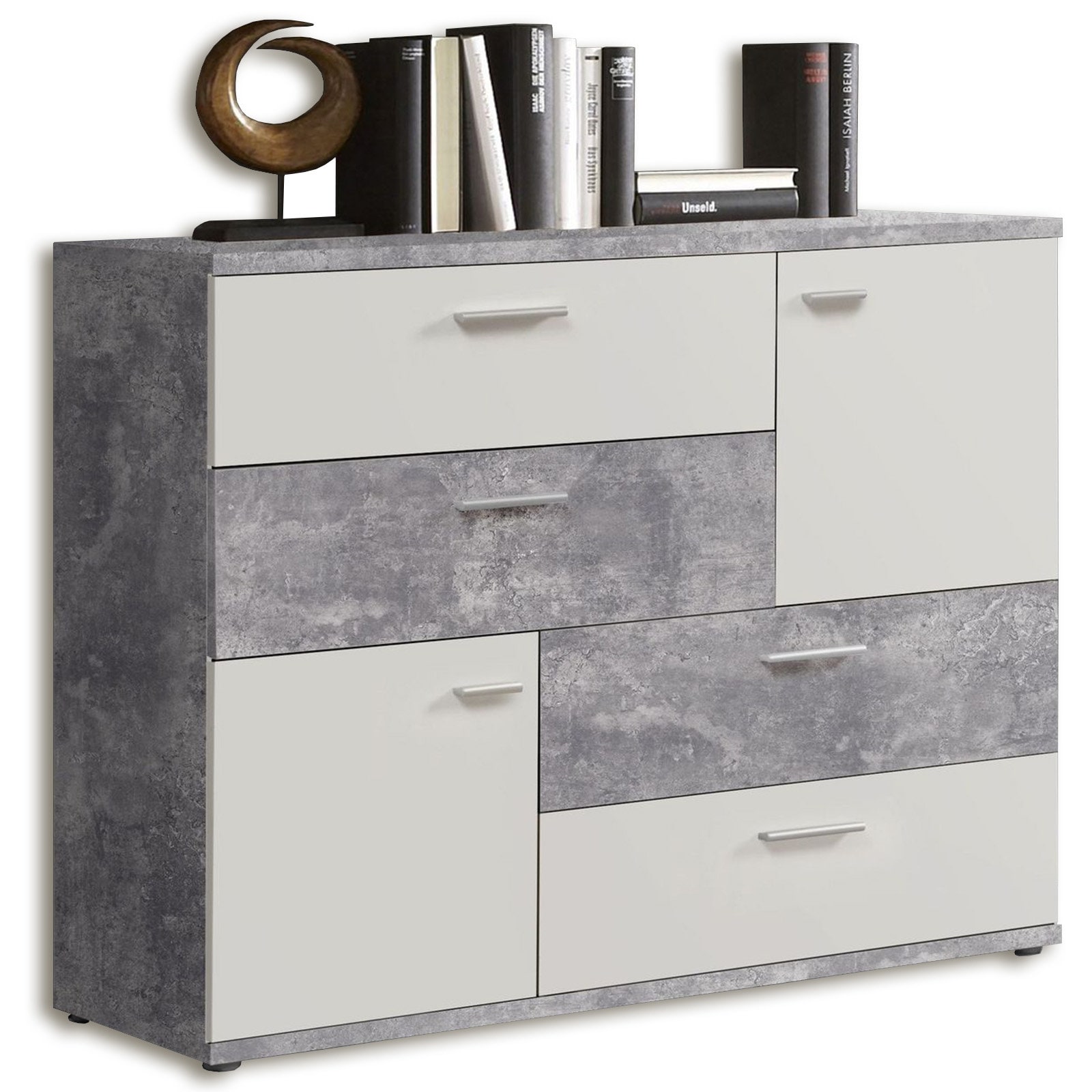 Sideboard - Beton-weiß - 125 cm breit