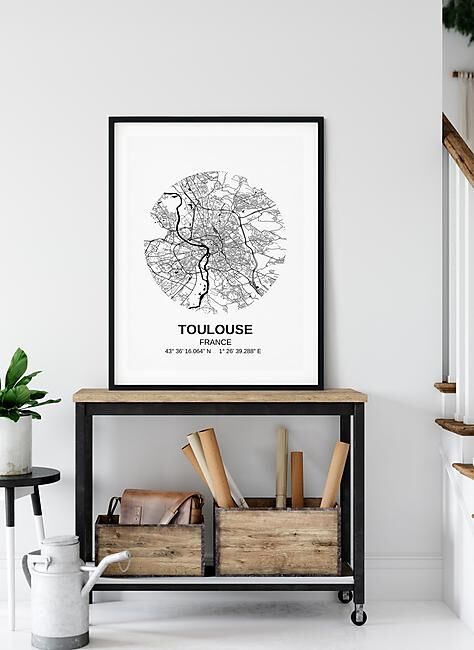 POSTER CARTE TOULOUSE