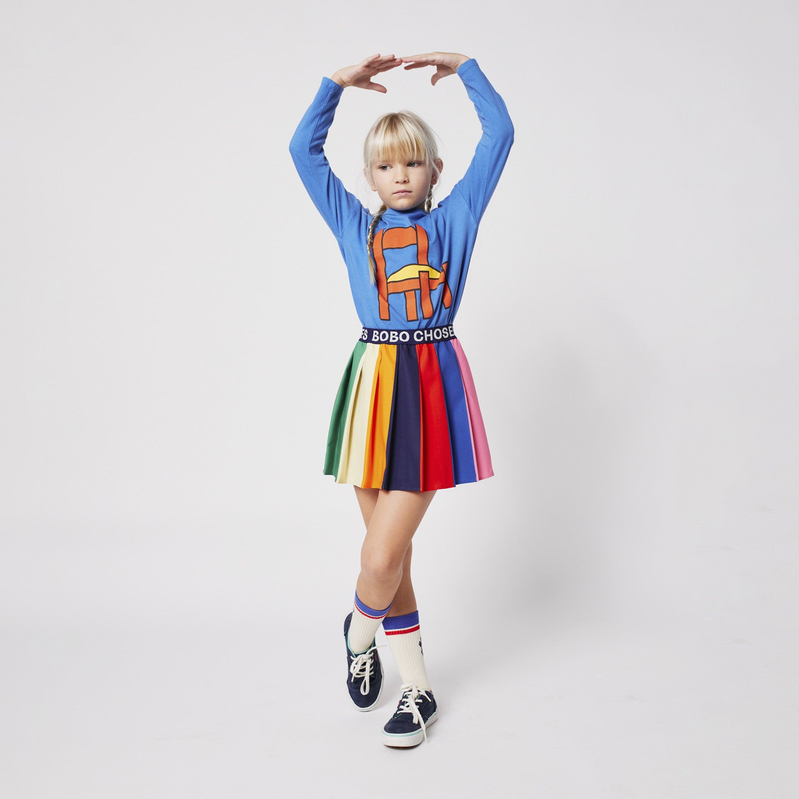 Rock Bobo Pleated Color Block Multicolor