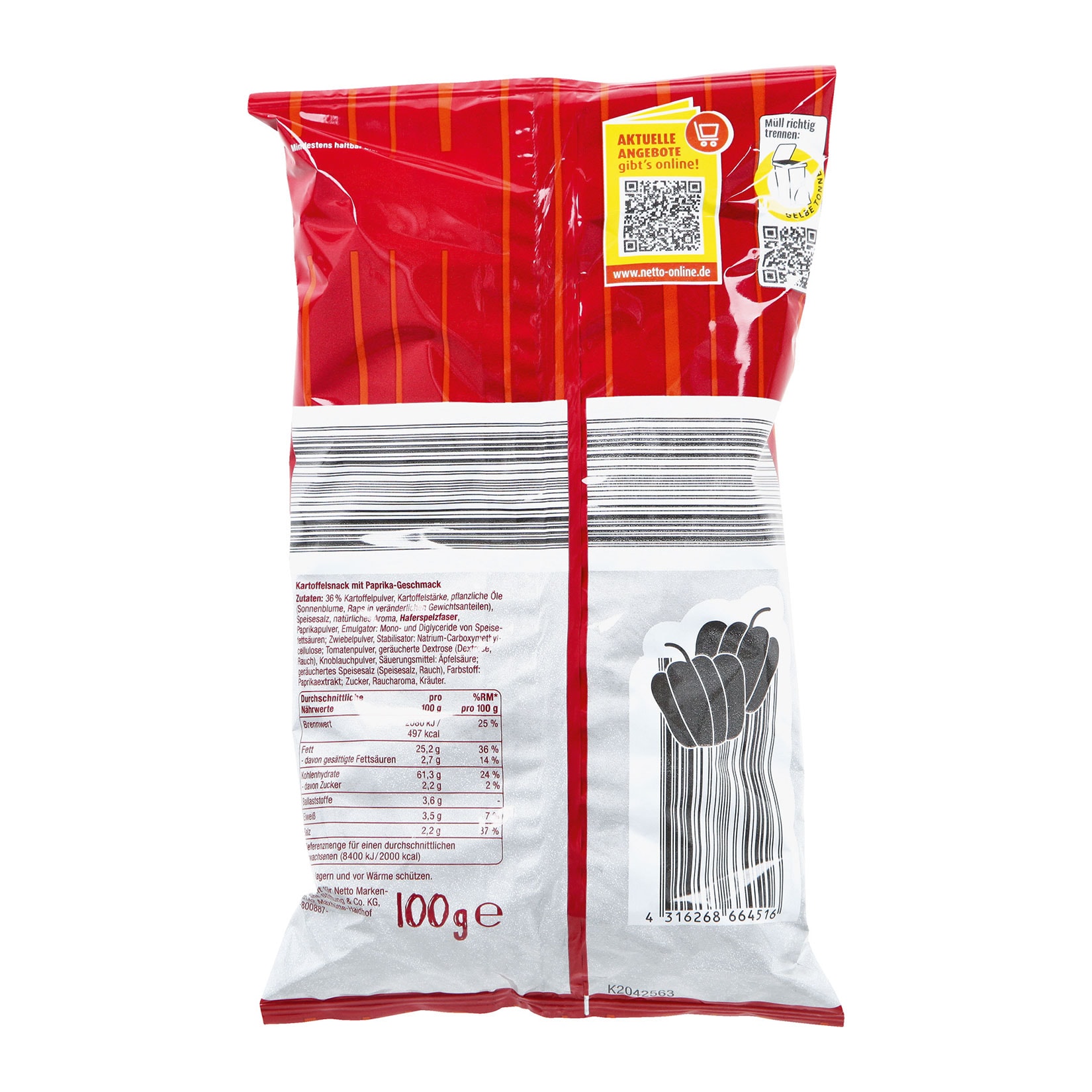 Clarkys Kartoffel Ringe Paprika 100 g, 18er Pack