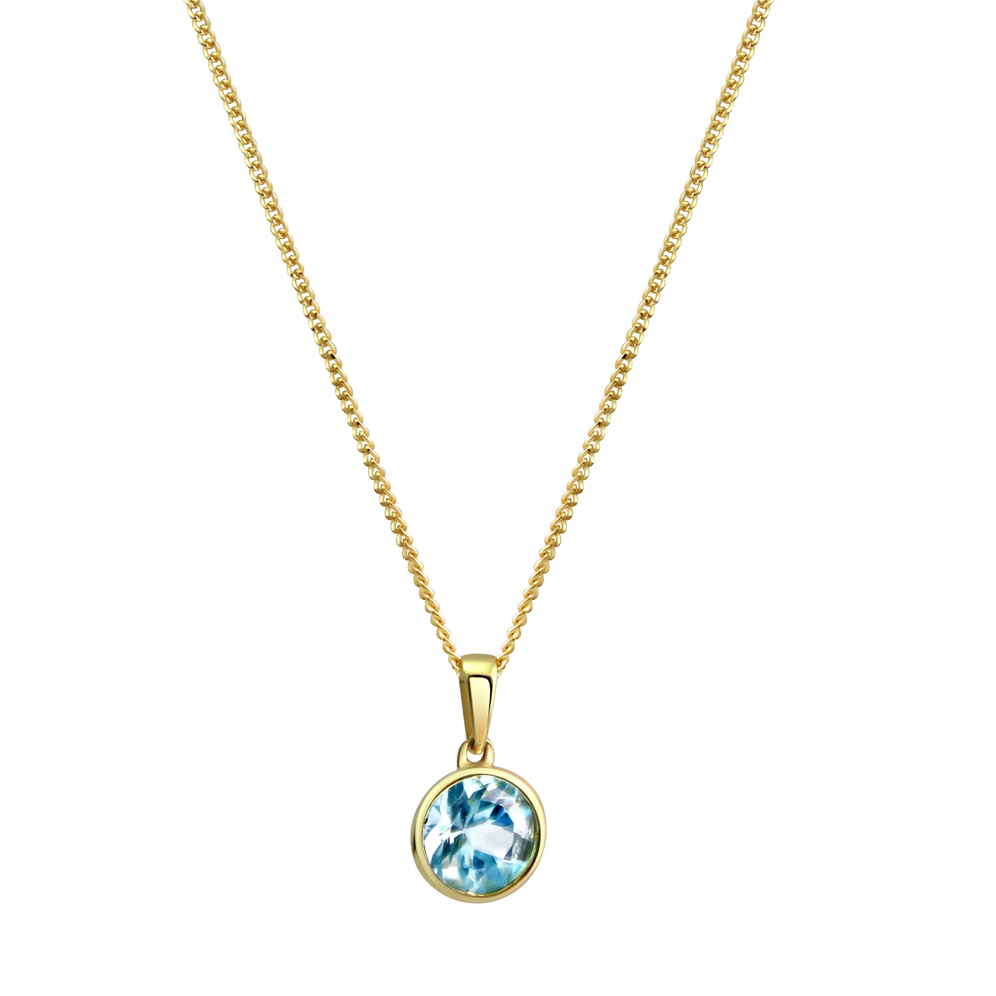 Fascination by Ellen K. Halskette Gold 375 mit Blautopas (beh.) 8mm