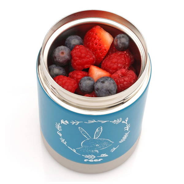 reerreer   Edelstahl Warmhaltebox silber petrolblau 300ml