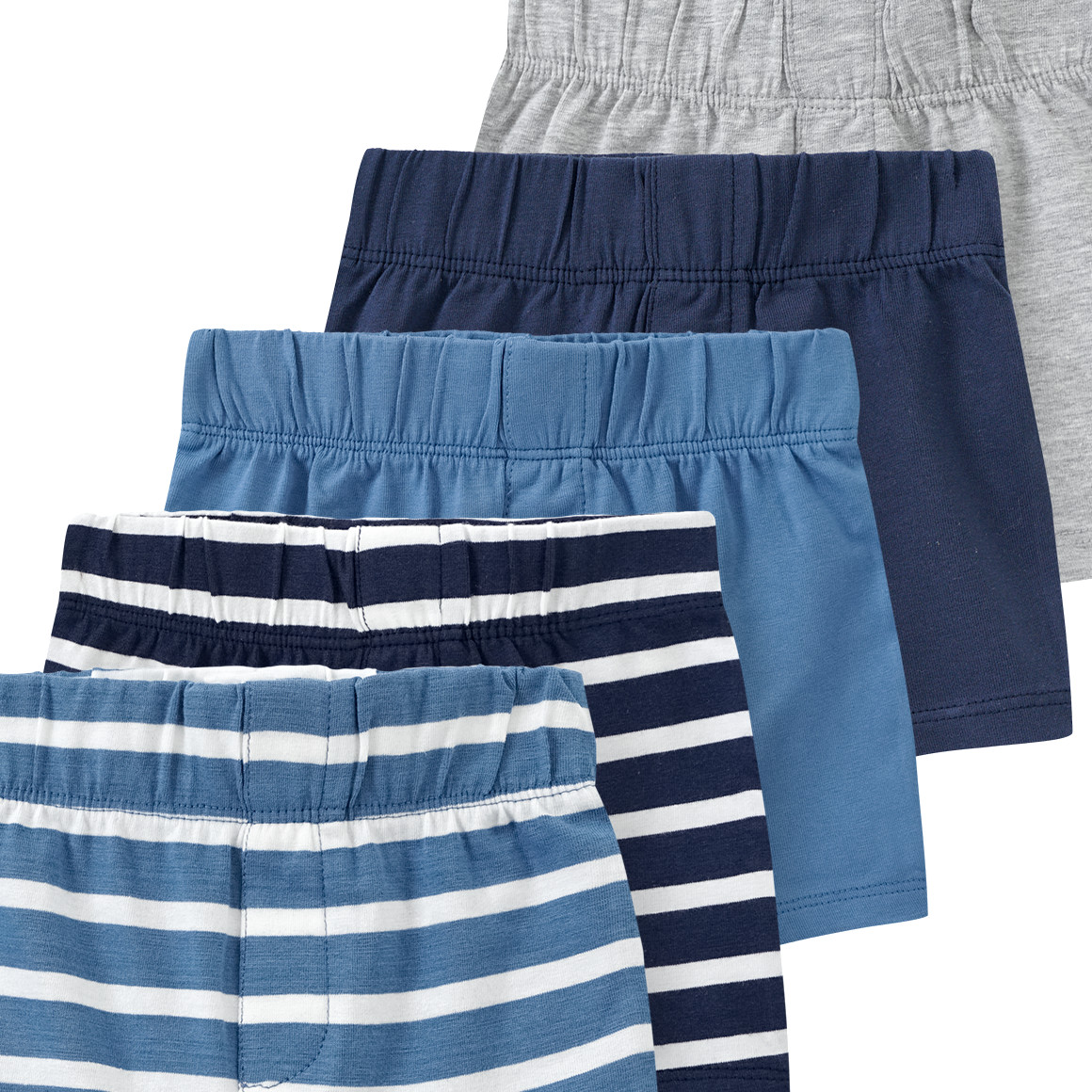 Famy 5 Baby Boxer mit Bio Baumwolle blau / dunkelblau / hellgrau