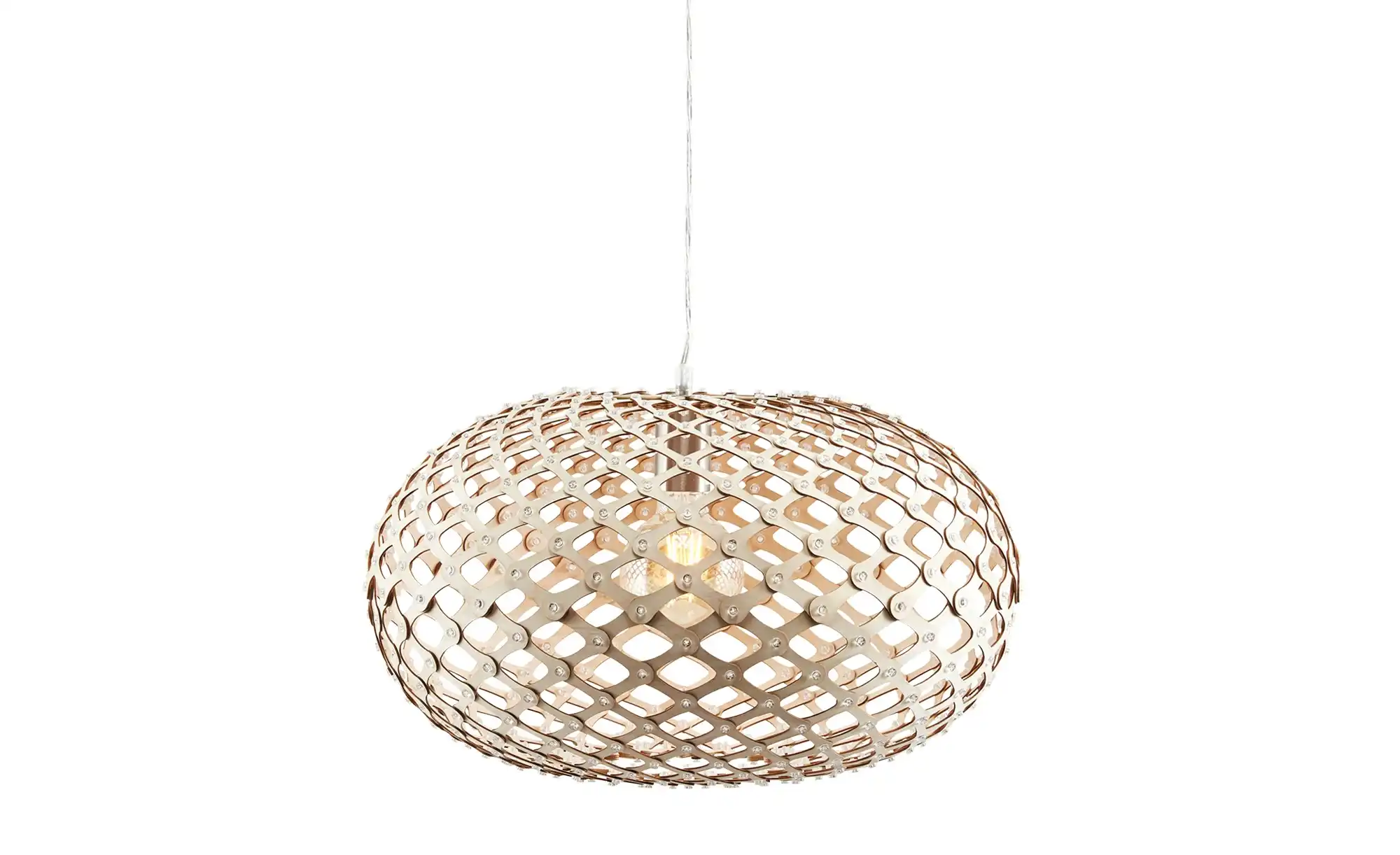 KHG Pendelleuchte, 1-flammig, nickel-matt/ holz
