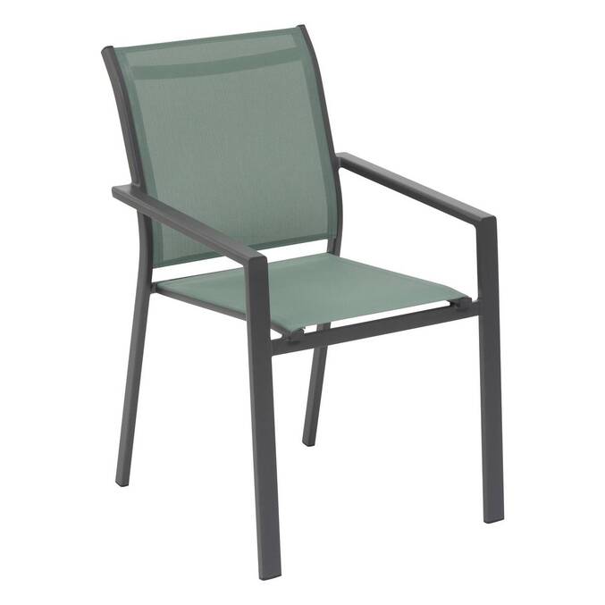 Fauteuil de salon de jardin empilable ESSENTIA Vert olive / Graphite