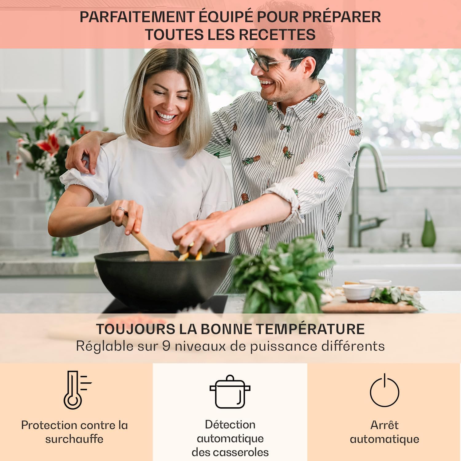 Table de cuisson à induction encastrable Klarstein 2900W, table de cuisson à induction