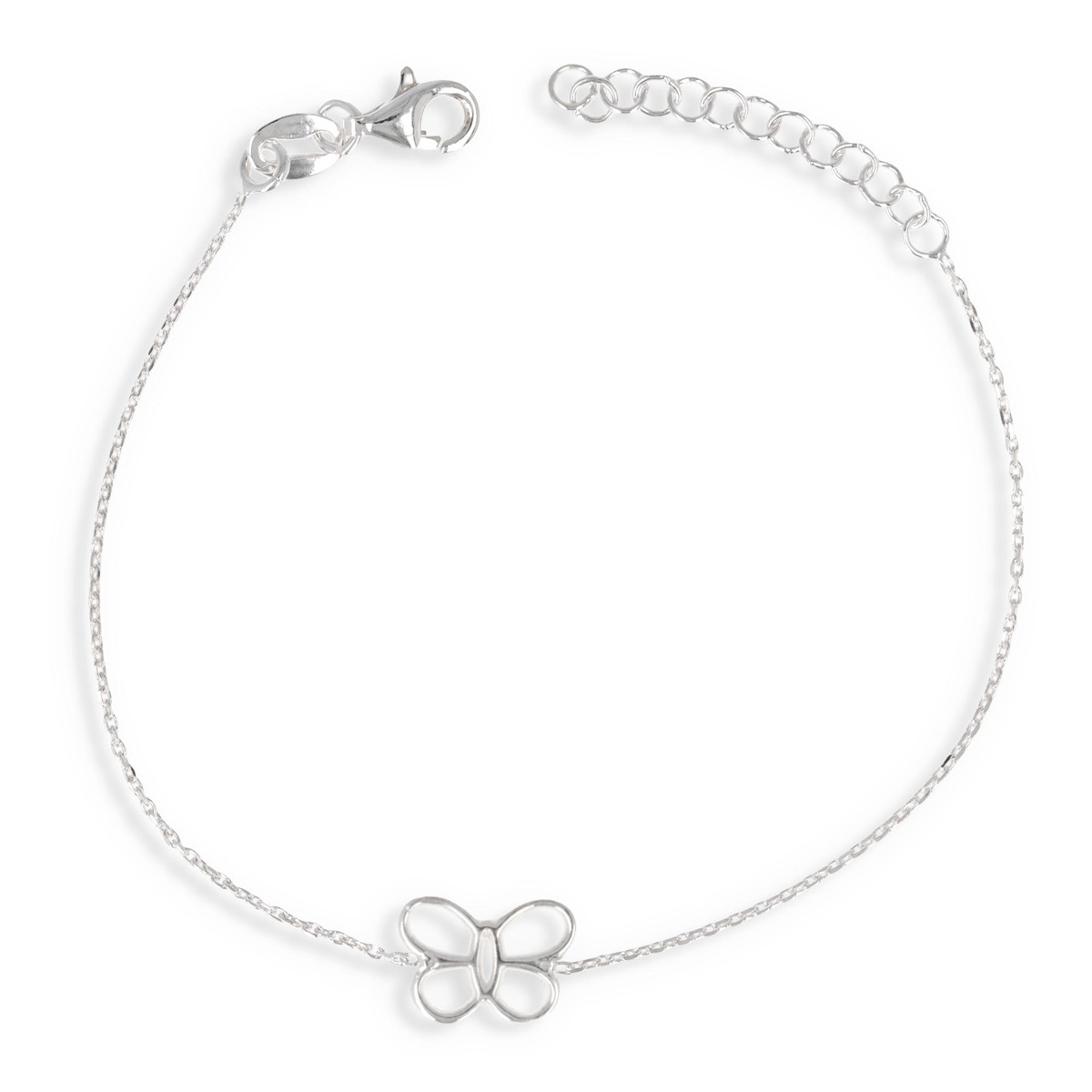 Bracelet argent papillon évidé 18cm