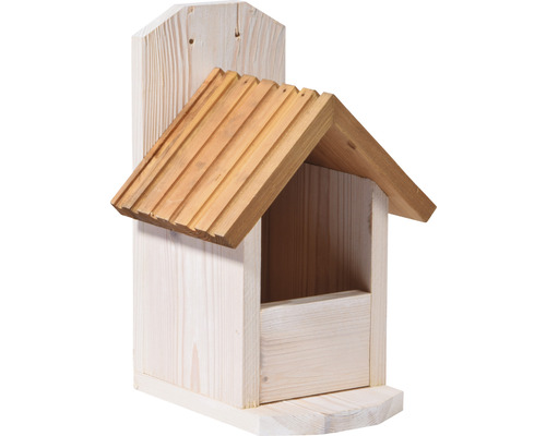 Eekhoornhuisje, dobarhout, 19 x 19 x 29 cm, wit met bruin dak