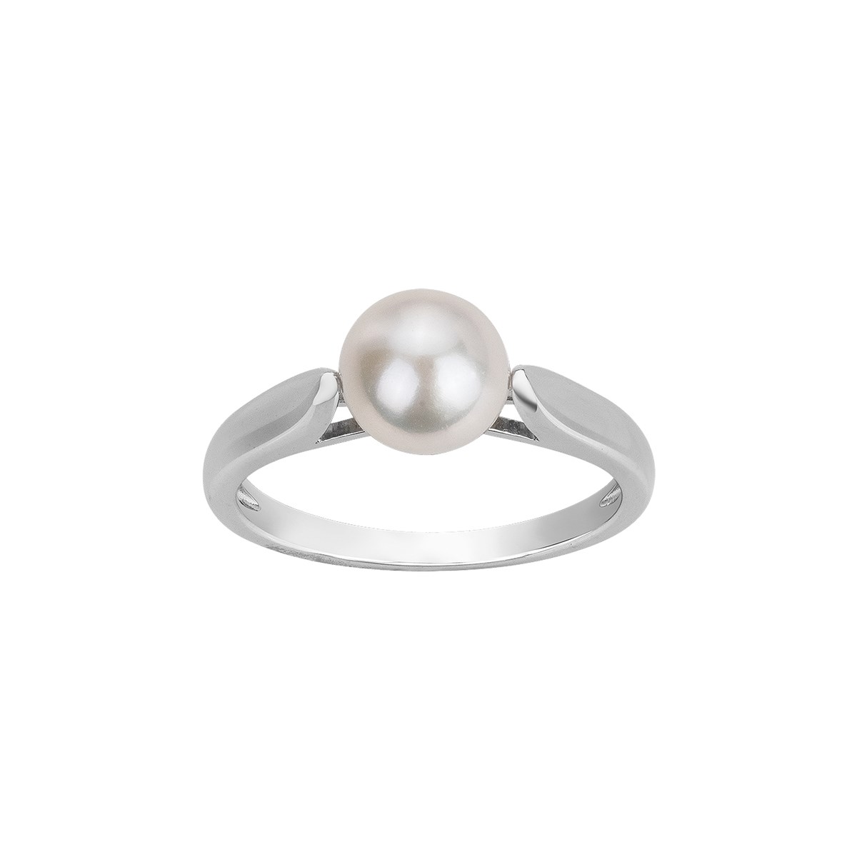 Bague en Argent avec perle d'eau douce blanc