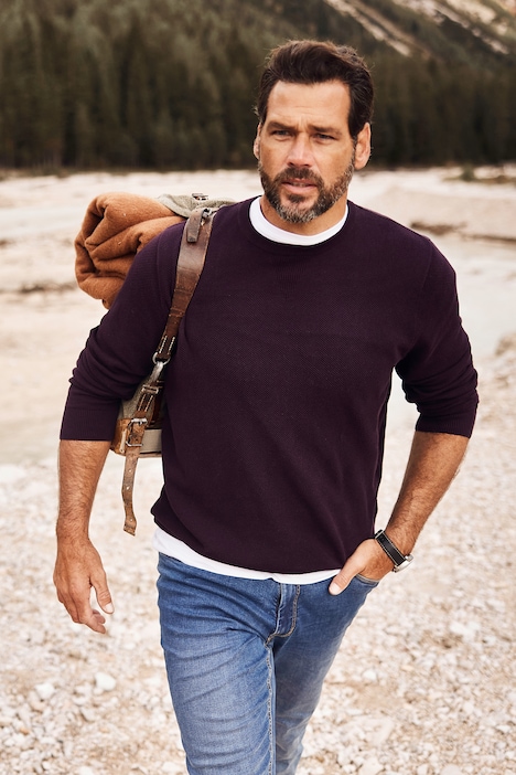 Pullover, Cashmere-Touch, TwoTone, Strickmuster, Rundhals