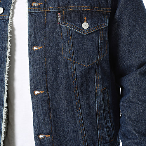 Veste Jean Col Mouton Truck Sherpa Bleu Denim