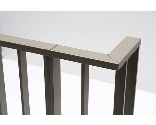 Pertura Triton taupe U-vormige aluminium leuning complete set voor vloermontage, 4 m