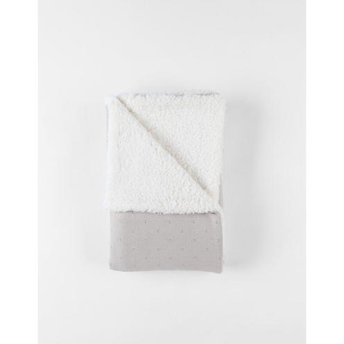 Couverture tricot avec sherpa 75x100 - Tender beige - NOUKIE 'S