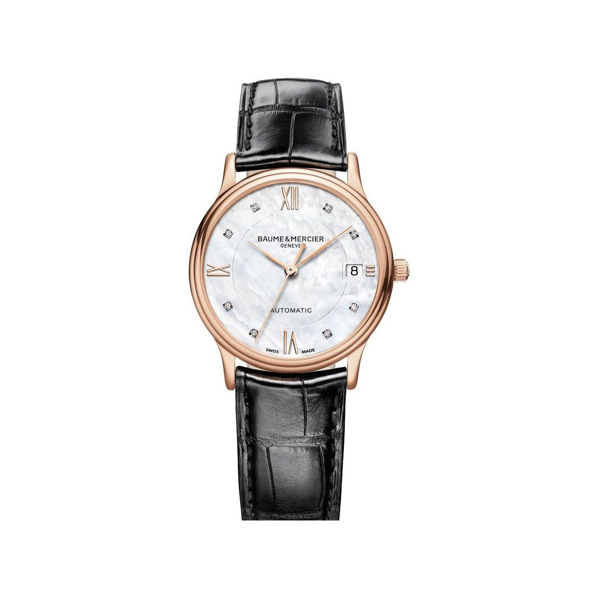 Montre Baume et Mercier Classima femme or rose 750 cuir
