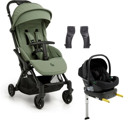 Beemoo Easy Fly Lux 4 Trille inkl Route i-Size Babybilstol & Base, Sea Green/Black Stone