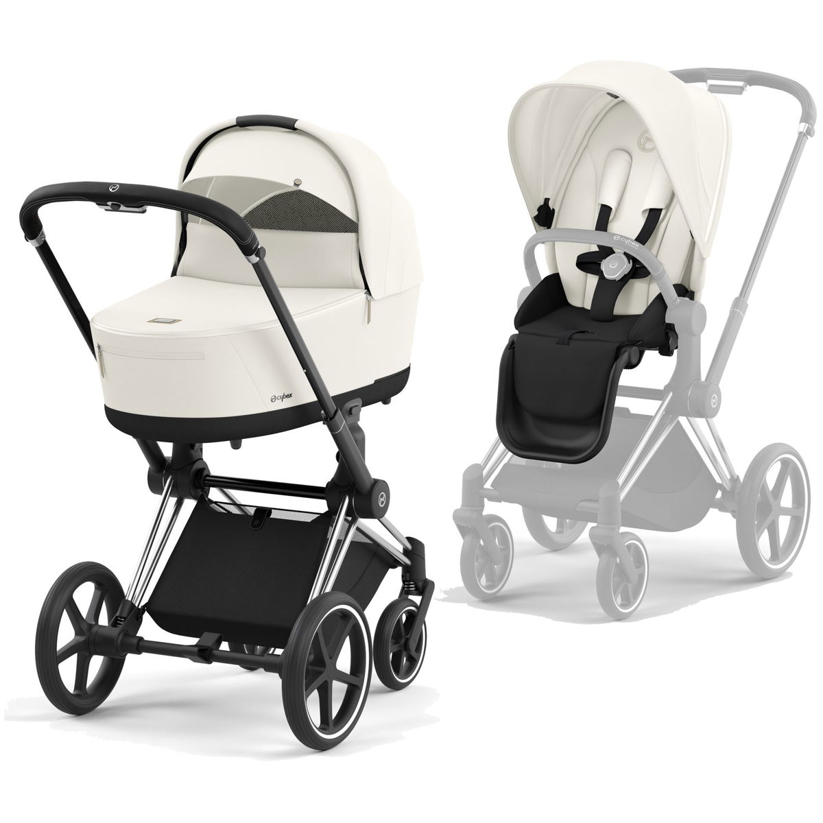 CYBEXCYBEX   Priam 4.0 Chrome Black Kombikinderwagen off white light beige