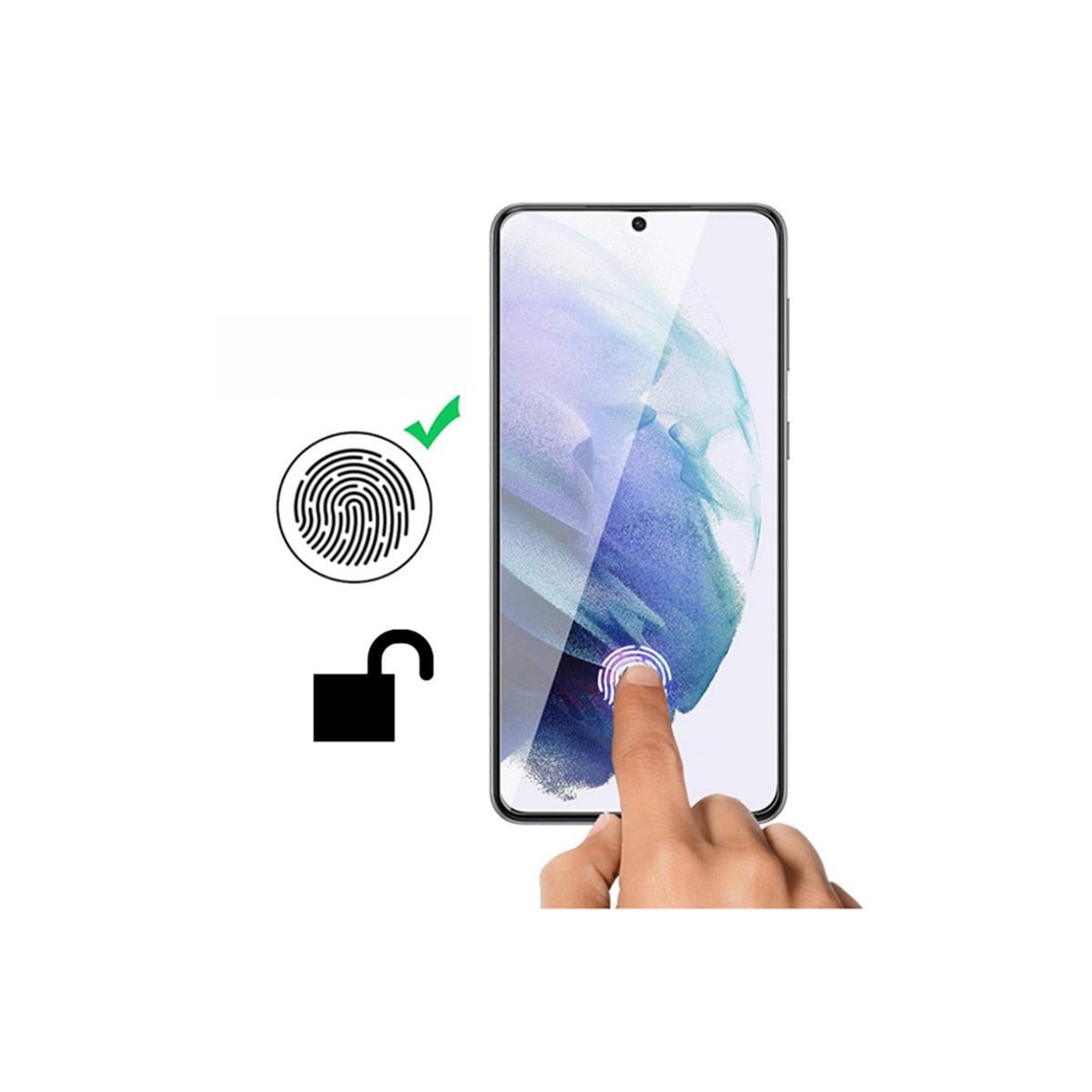 Skjermbeskytter i herdet glass med fingeravtrykk for Samsung Samsung Galaxy S24