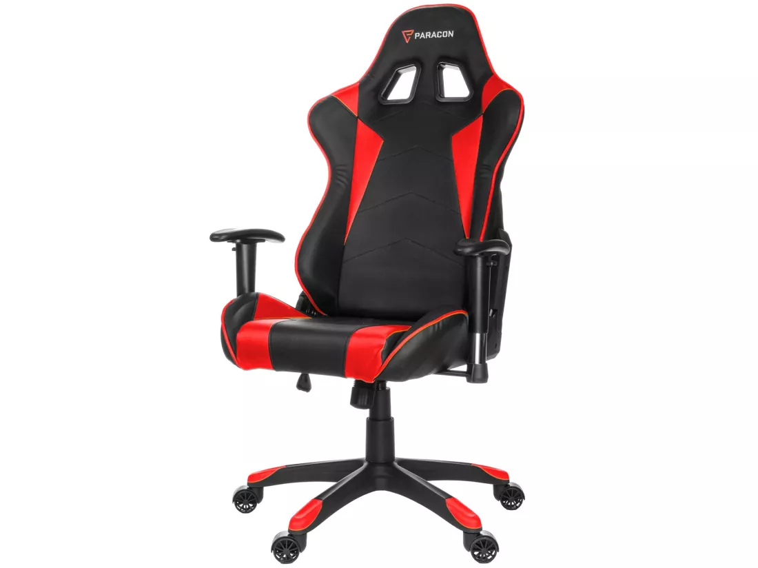Paracon Knight Fauteuil de gamer avec oreiller cervical et soutien lombaire, rouge.