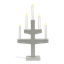 Grå adventslysestake LED 48 cm