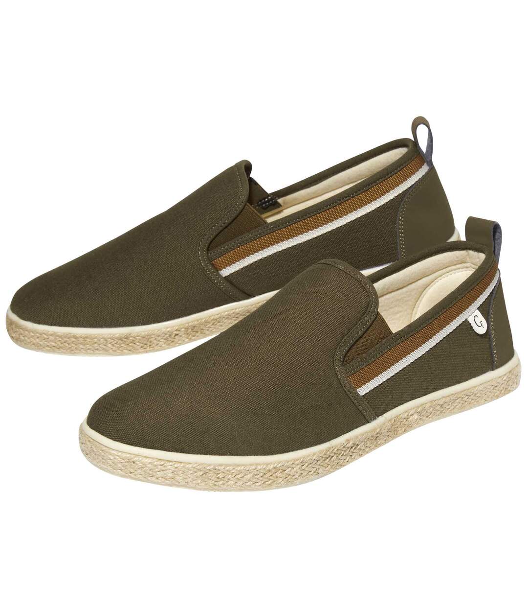 Mocassins Toile Élastiqués Semelle Tressée