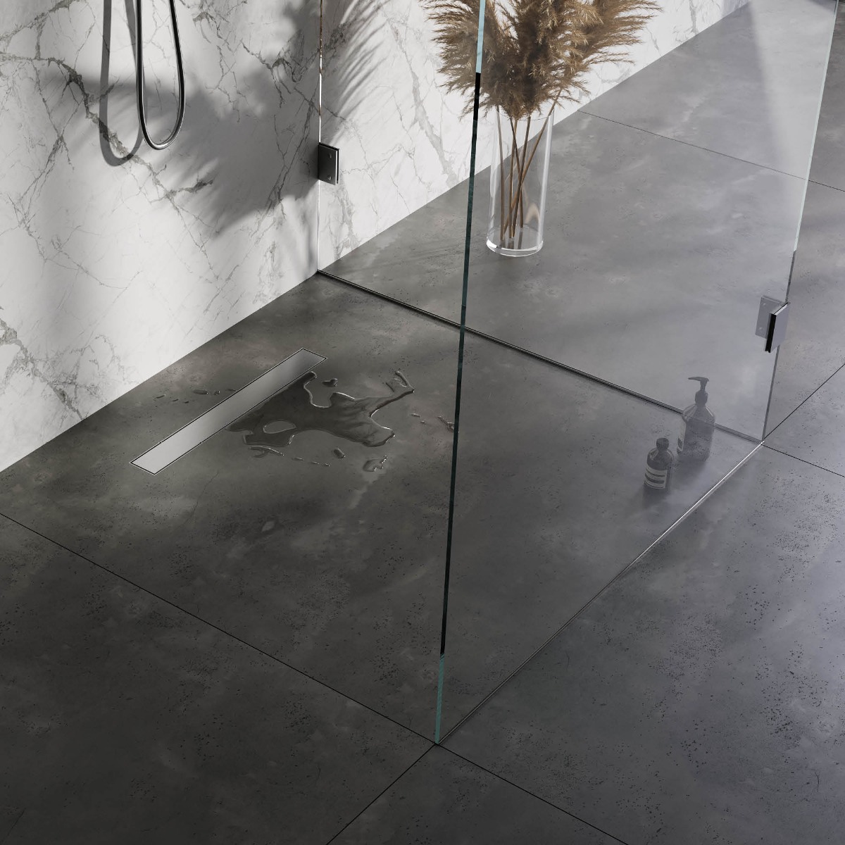 Brauer douchegoot 50x7cm met multifunctioneel rooster en flens RVS geborsteld