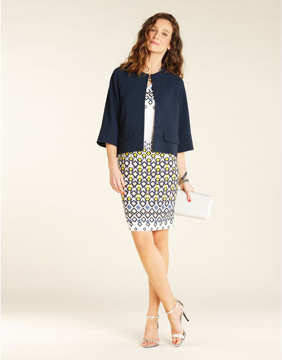 Veste chic crêpe marine