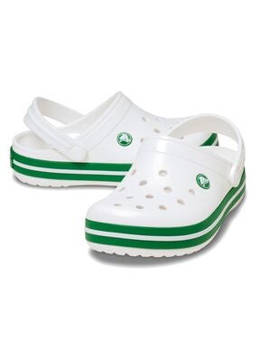 Crocs Crocband Kids Sandaler, White/Green Ivy