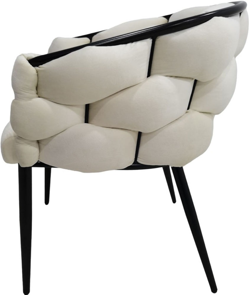 Kayoom Polsterstuhl »Stuhl Grace 125 2er-Set, Gestell aus Eisen, bequem gepolstert« (Set) 2 Stk.Graziöses Design, absolutes Eye-Catcher, geflochtener Rücken