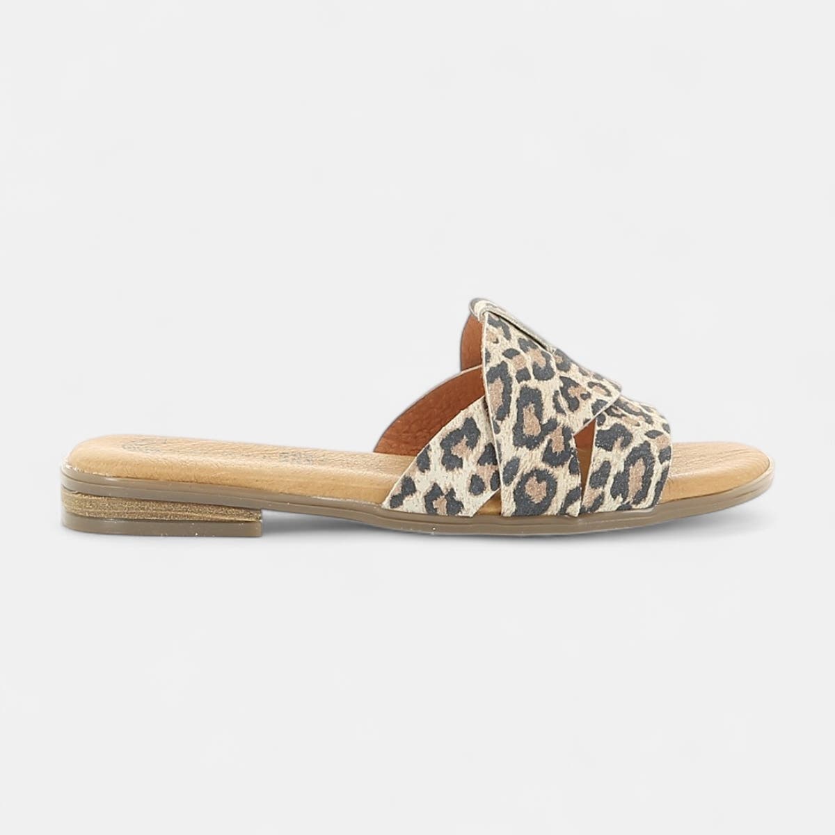 Mules Femme en cuir cognac