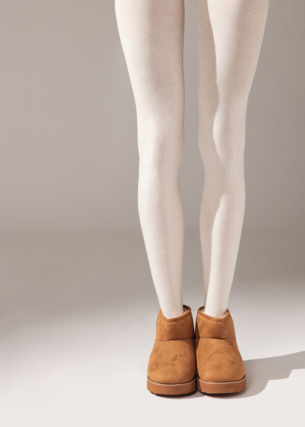 Meias-calças em mistura macia de modal e cashmere