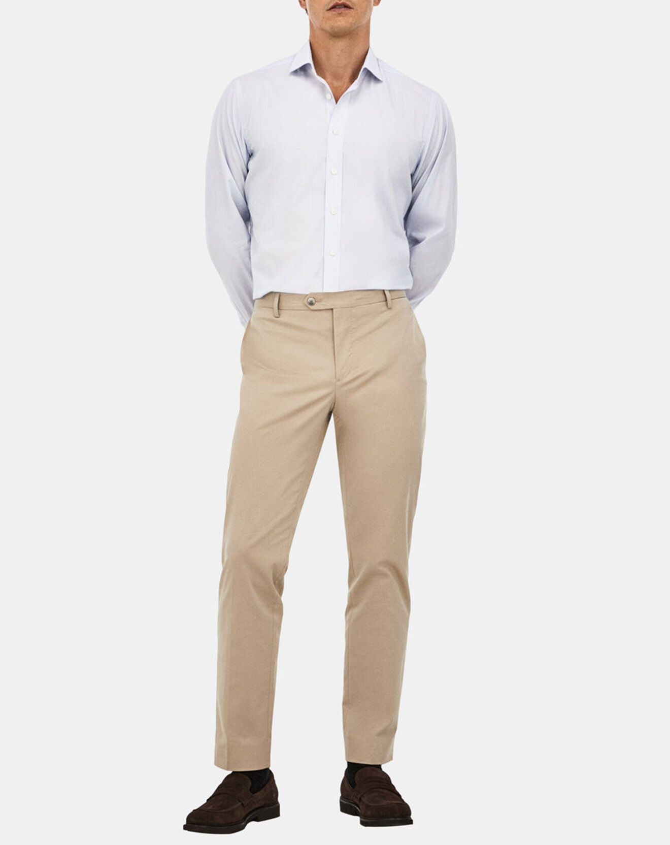 Hackett London Chemise Classic Fit rayée bleu ciel