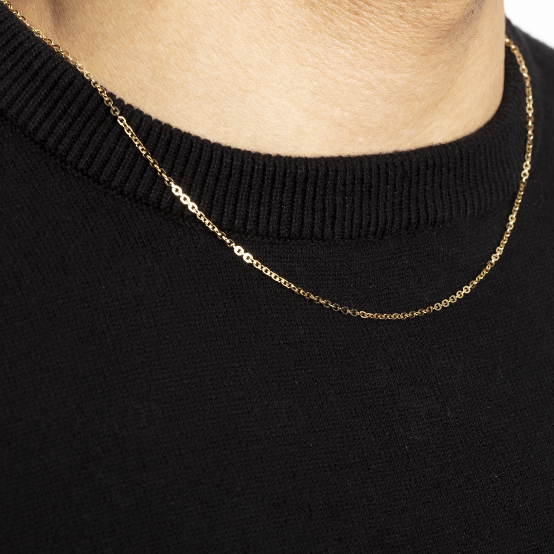 Spiegelankerkette 750/18 K Gelbgold 1.8mm