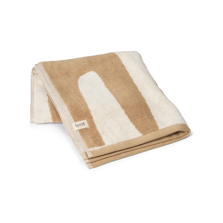 Ferm Living - Ebb Handtuch 100 x 50 cm, sand / naturweiss