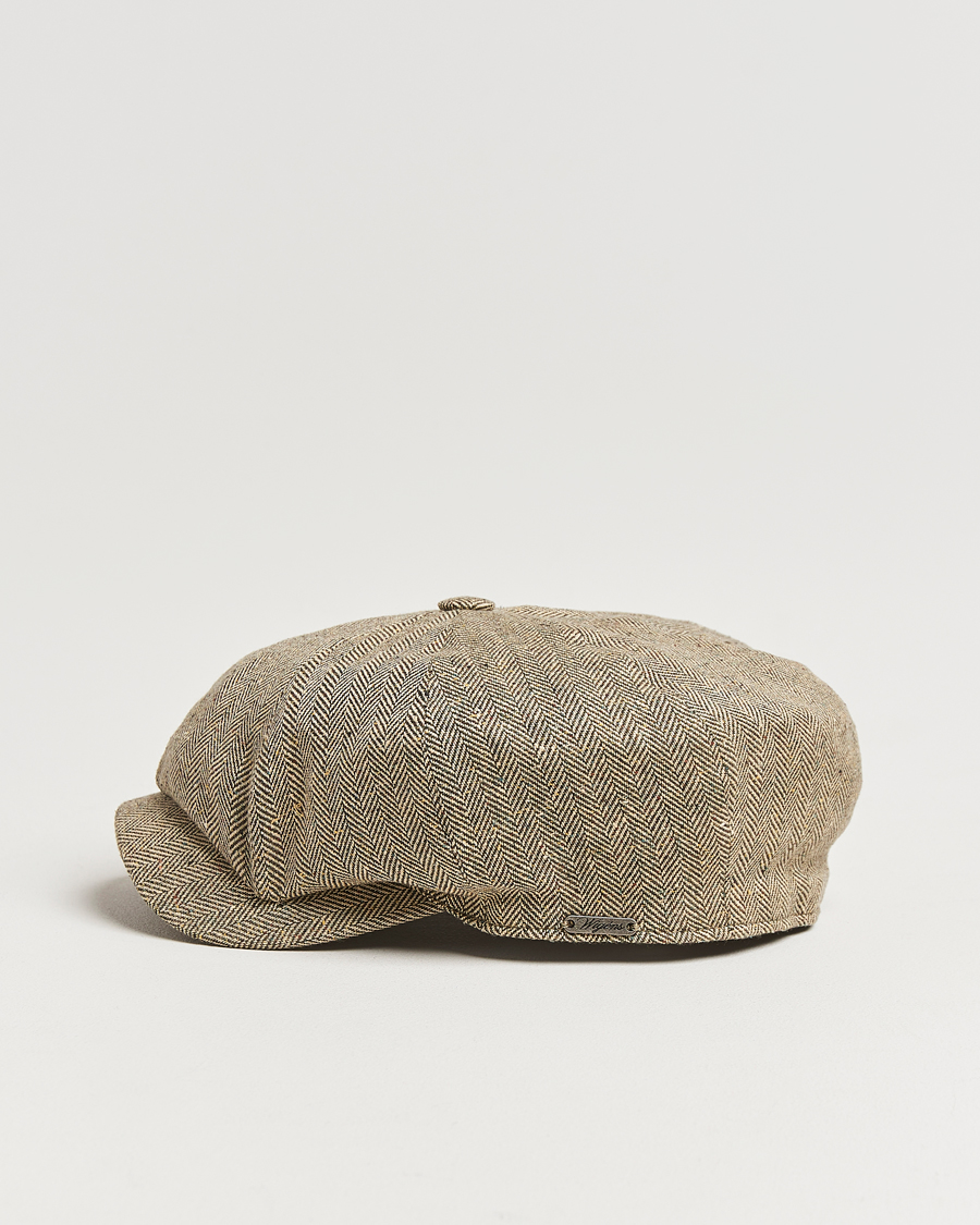 Wigéns Newsboy Retro Herringbone Cap Dark Olive
