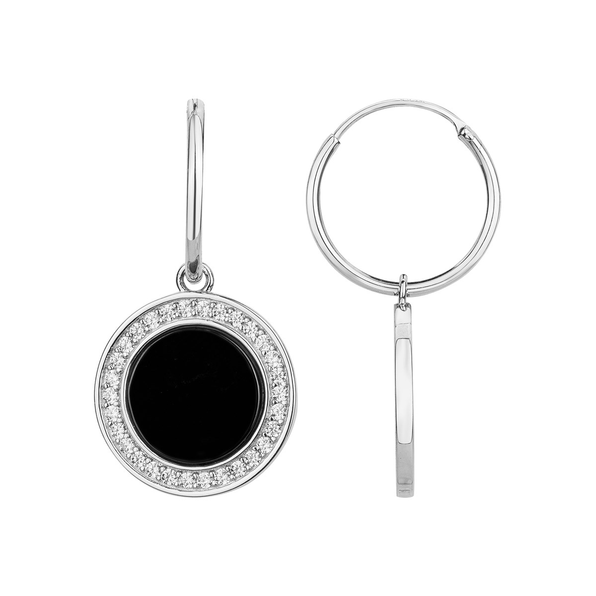 Créoles en Argent avec oxyde de zirconium blanc