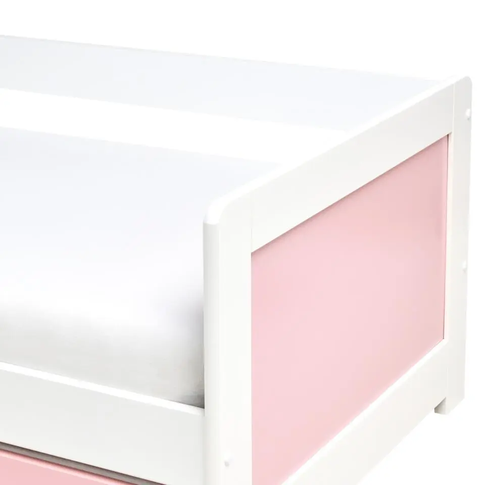GRAVELINES - Onderschuifbed - Roze - 90 x 200 cm - Dennenhout