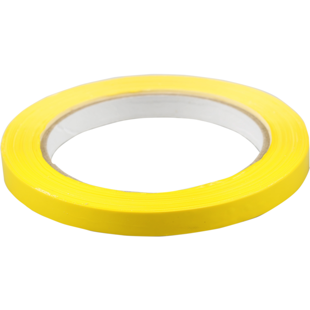 Zakkensluiter, PVC, 9mm, 66m, geel