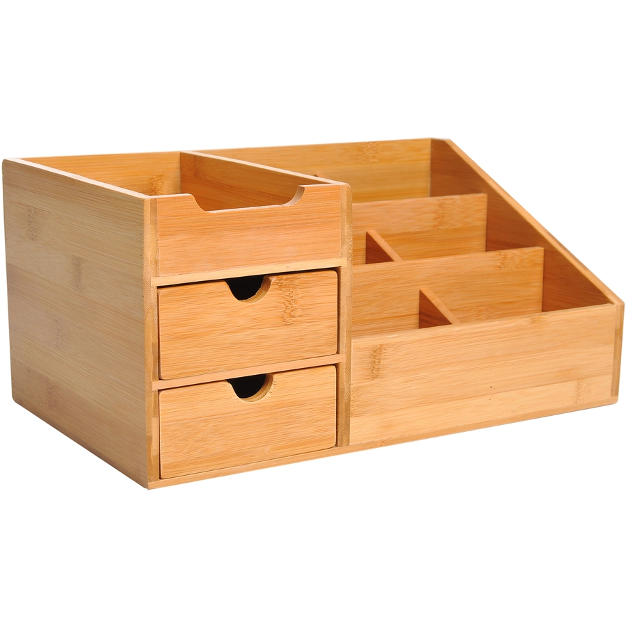 HOMCOM Schreibtischorganizer mit 2 Schubladen natur