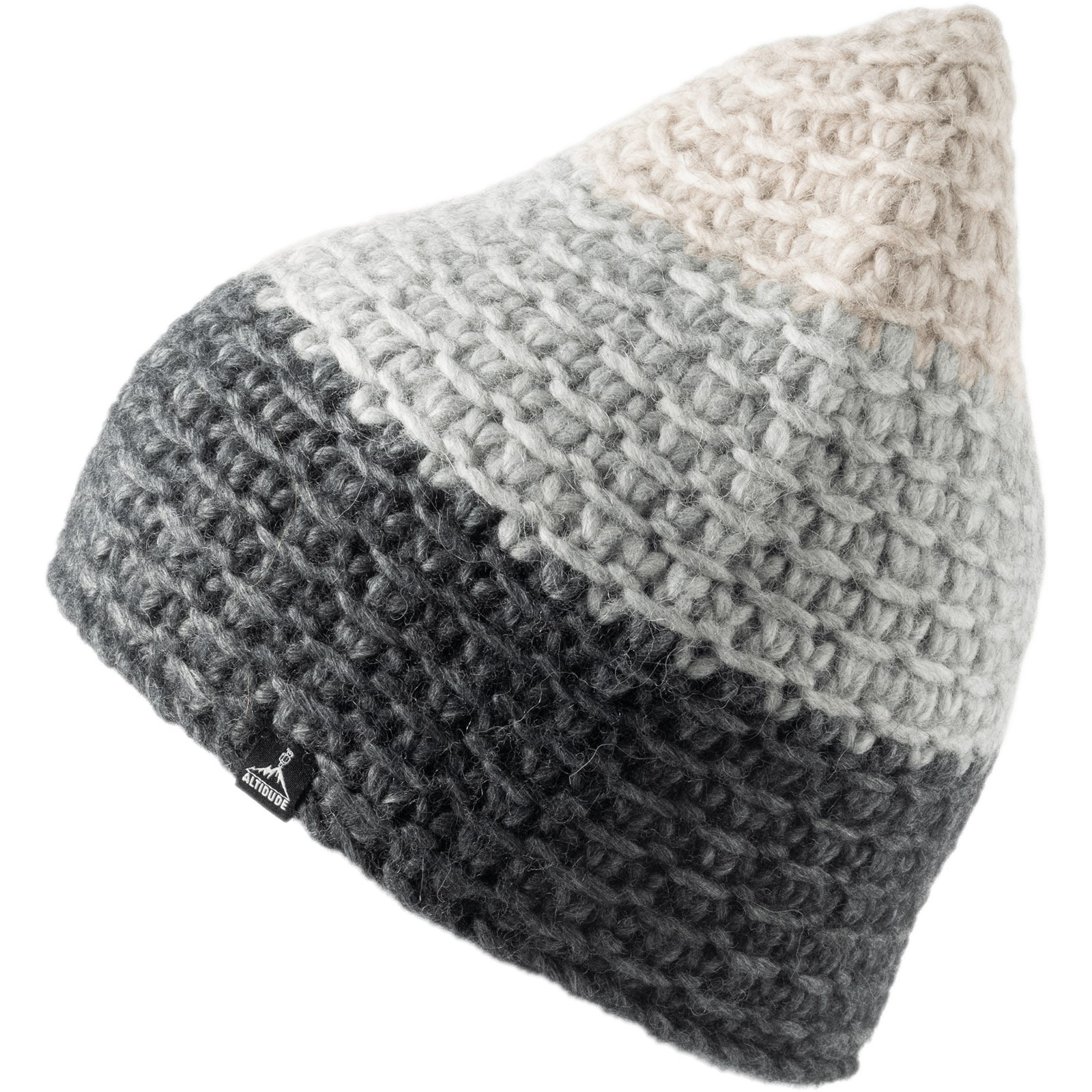 ALTIDUDE Winter Mütze Nest Trio Grob Strickmütze Unisex Beanie Lamm Merino Wolle Farbe: Dark Grey/Light Grey/Beige